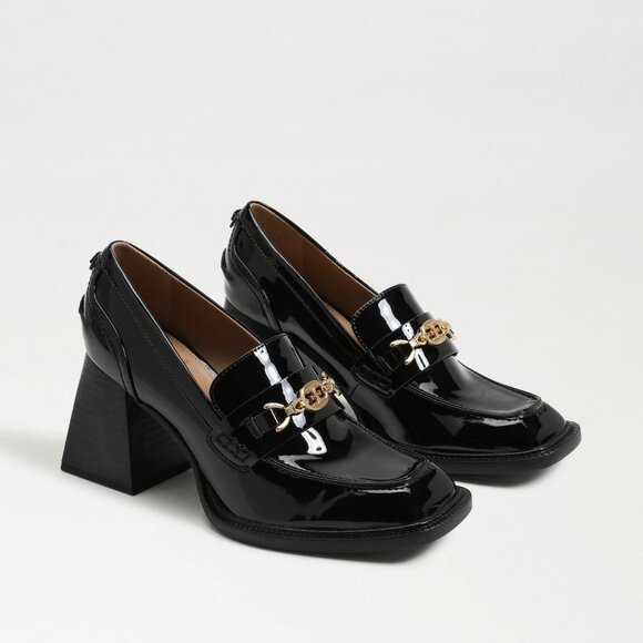 Sam Edelman Quincy Womens Square Toe Loafer Heels Black 7.5- 0342 - Picture 1 of 15